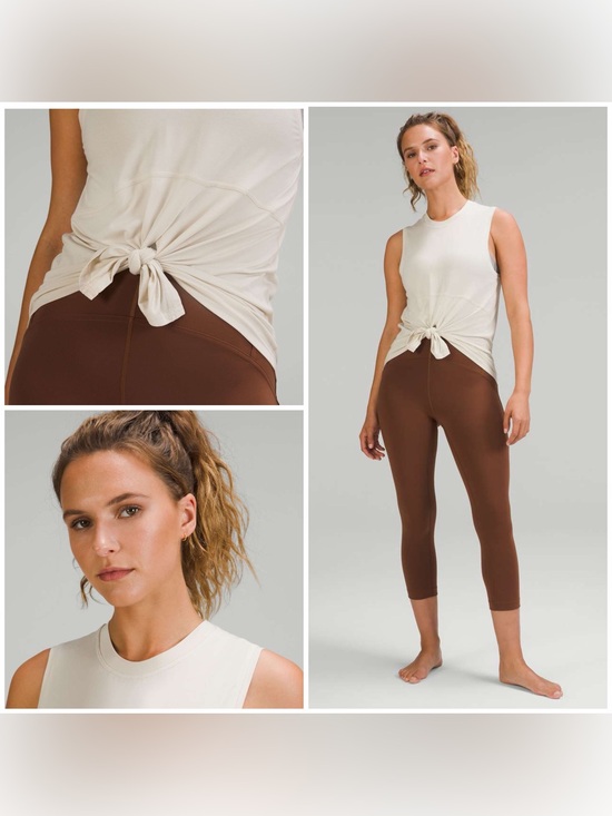 lululemon athletica Tops - Lululemon Modal-Silk Blend Tie-Front Yoga Tank Top Natural Ivory (Size 4)